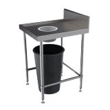 Stainless Steel 600x600 Splashback Bench With Scrape Hole