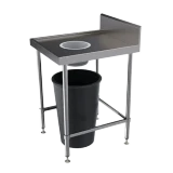 Stainless Steel 600x700 Splashback Bench With Scrape Hole