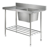 Stainless Steel 900x600 Left Side Dishwasher Inlet Bench