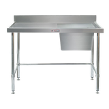 Stainless Steel 1200x600 Single Right Sink Bench With Leg Brace