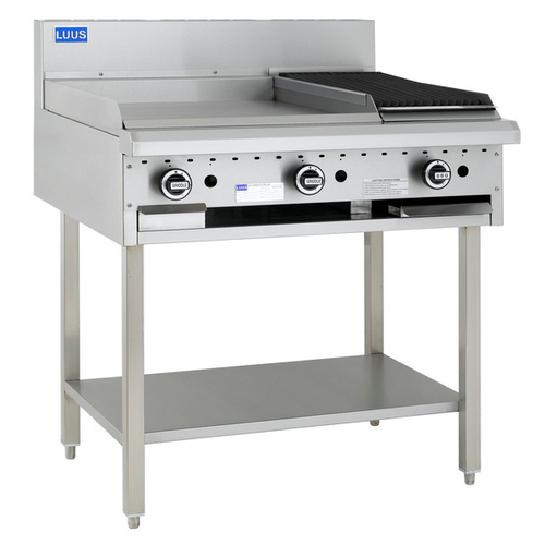 Luus BCH-6P3C 600mm Griddle 300mm Chargrill on Leg Stand Luus BCH-6P3C 600mm Griddle 300mm Chargrill on Leg Stand