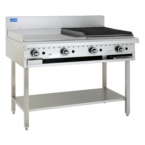 Luus BCH-6P6C 600mm Griddle 600mm Chargrill on Leg Stand Luus BCH-6P6C 600mm Griddle 600mm Chargrill on Leg Stand
