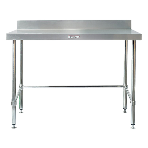 Stainless Steel 900x600 Splashback Bench With Leg Brace Stainless Steel 900x600 Splashback Bench With Leg Brace