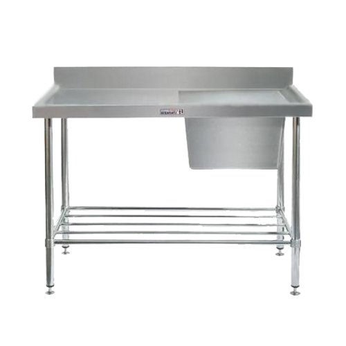 Stainless Steel Single Right Sink Bench 1200x600