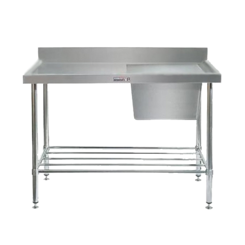 Stainless Steel Single Right Sink Bench 2100x700