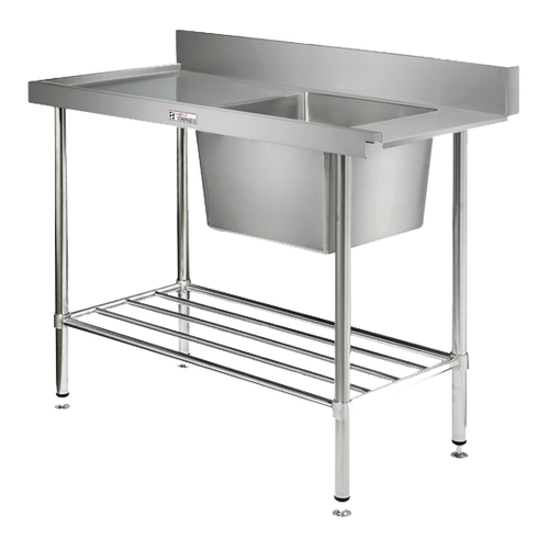 Stainless Steel 1500x600 Left Side Dishwasher Inlet Bench