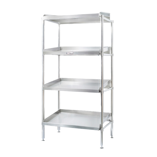 Stainless Steel 900x600 Sloped 4 Tier Shelving Kit