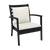 Artemis XL Lounge Armchair Black with Beige cushions