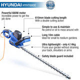 HYHT680E Electric Hedge Trimmer  Features