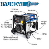 Hyundai 3.2kW / 4kVa Petrol Welder Generator, 120 Amp DC Welder | HYW130DC