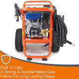 P1 4200psi 290bar Petrol Pressure Washer, Hyundai 14hp Engine, Triplex Annovi Reverberi Pump, 15L/min Flow Rate & 24" Stainless Steel Flat Surface Cleaner | P4200PWT+85.403.010