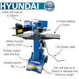 Key Features of the Hyundai HYLS8000VE 8 Tonne Vertical Log Splitter