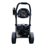 Robust powder-coated steel frame: Equipped with two large 12” wheels/puncture proof tyres built to cope with the demands of heavy-duty power washing