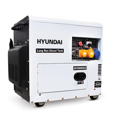 Hyundai 5.8kW / 7.5kVA* Silenced Diesel Generator, 3000rpm, Long
