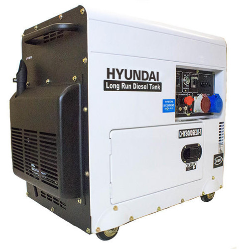 Hyundai 6kW/7.5kVA Multi-phase - Single and Three Phase - Silenced Long Run Standby Diesel Generator | DHY8000SELR-T