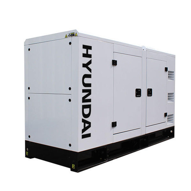 Hyundai 68kW / 85kVa* Three Phase, 400v / 230v Diesel Generator. 1500rpm  Water-cooled Slow Running Genset, Silenced Canopy