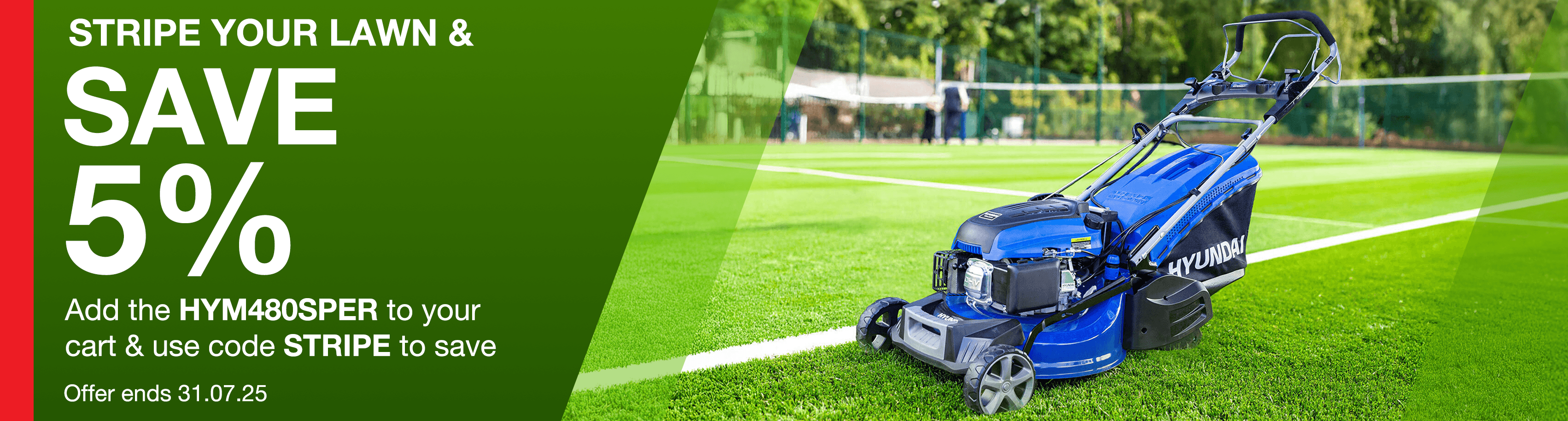 Save 5% on the HYM480SPER  Rear Roller Lawn Mower