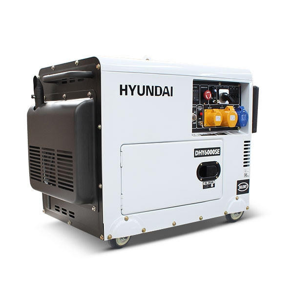 Hyundai 52kw 65kva Diesel Generator 3000rpm 230v Single Phase Output Silenced Standby Genset Dhy6000se