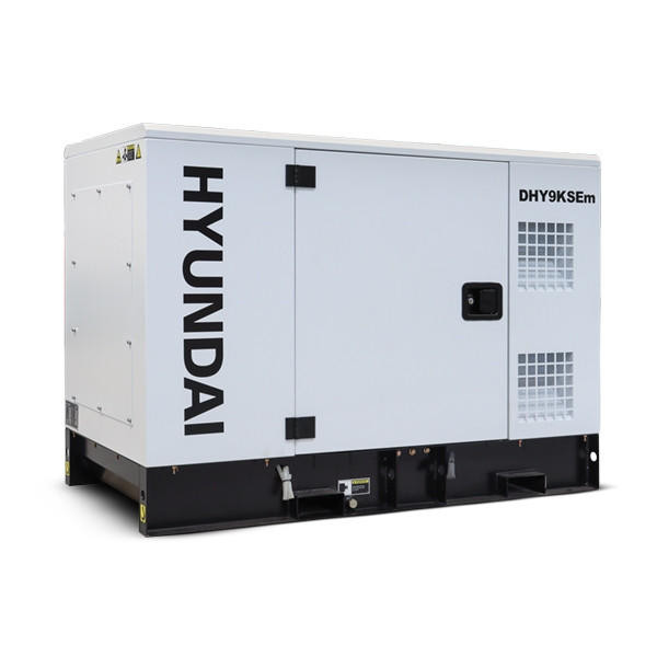 Hyundai 9kw 1125kva Silenced Diesel Generator Slow Running 1500rpm Water Cooled Single Phase 230v Genset Dhy9ksem