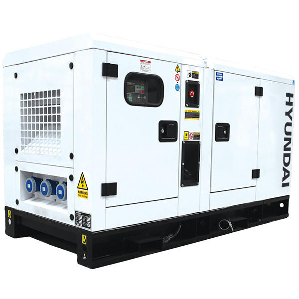 Hyundai 18kw 22kva Three Phase 400v 230v Diesel Generator 1500rpm Water Cooled Slow Running Genset Silenced Canopy Dhy22kse