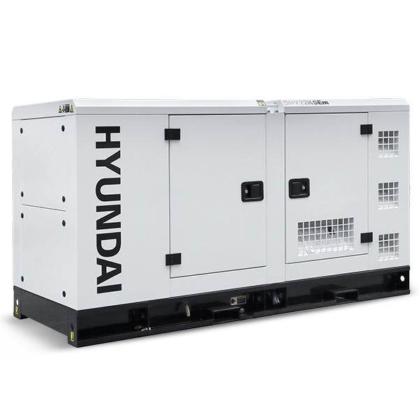 Hyundai 22kw 275kva Single Phase 230v Diesel Generator 1500rpm Water Cooled Slow Running Genset Silenced Canopy Dhy22ksem