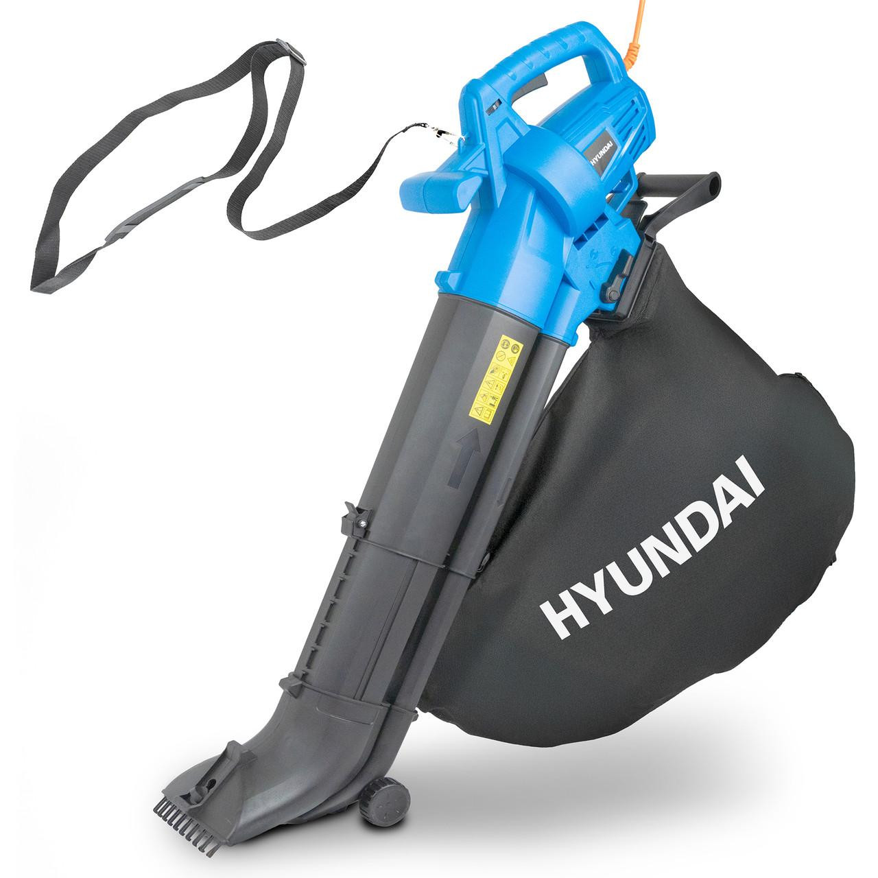 Hyundai 3000w 3-in-1 Leaf Blower, Vacuum, Shredder, 6-Speed, 45L Large Collection Bag, Long 12m Cable | HYBV3000E2