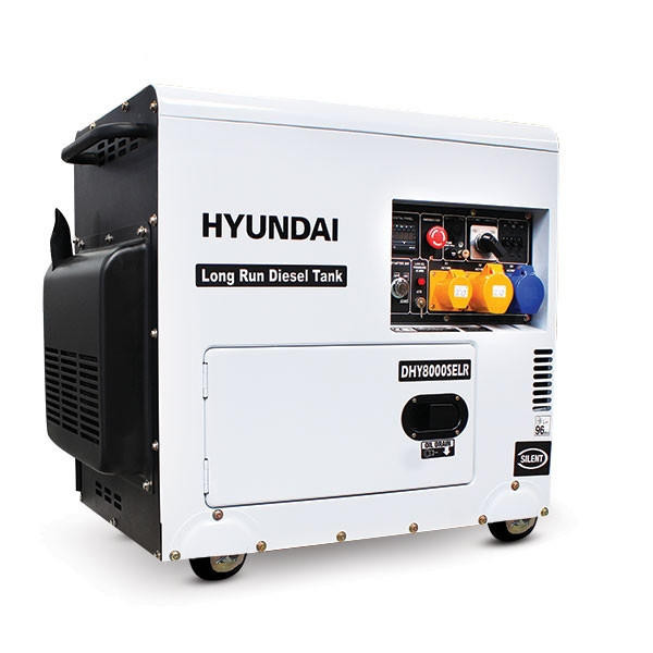 Hyundai 58kw 75kva Silenced Diesel Generator 3000rpm Long Running Standby 230v Single Phase Output Dhy8000selr