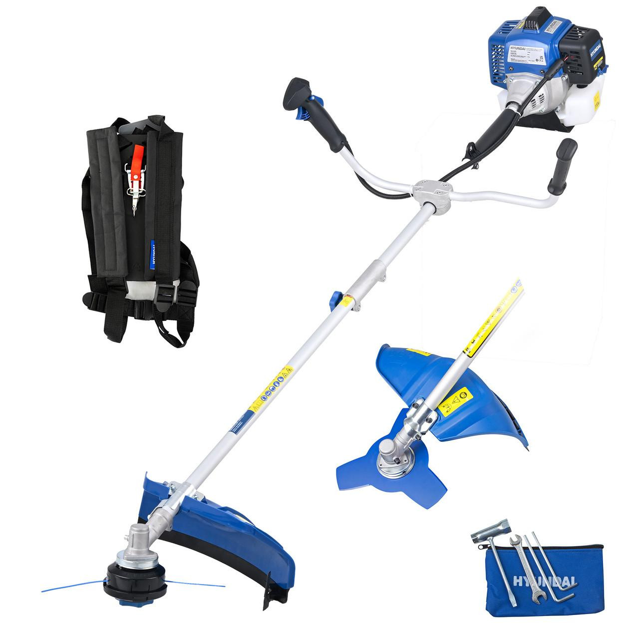 Image of Hyundai 56cc Petrol Brushcutter and Grass Trimmer, 2-in-1, Includes Harness