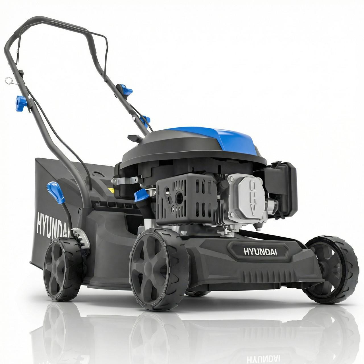 Image of Hyundai 16" / 40cm Petrol Lawnmower, Hand Push, 139cc Engine
