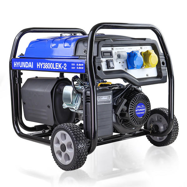 Hyundai 32kw 4kva Petrol Site Open Generator With Electric Recoil Start And Wheel Kit Hy3800lek 2