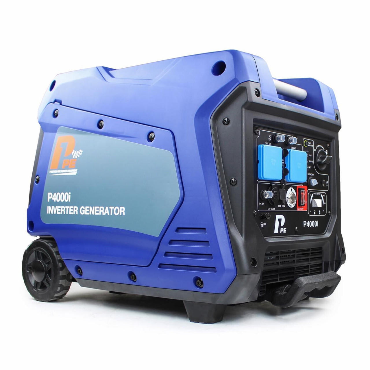 P1 3800W / 3.8kW Portable Petrol Inverter Generator, Push-button Start, Built-in Wheel Kit, DC & USB Outputs | P4000i