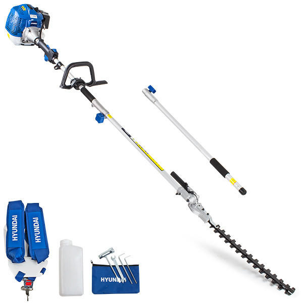 Hyundai 52cc 425mm Long Reach Petrol Pole Hedge Trimmer Pruner 2-Stroke | HYPT5200X
