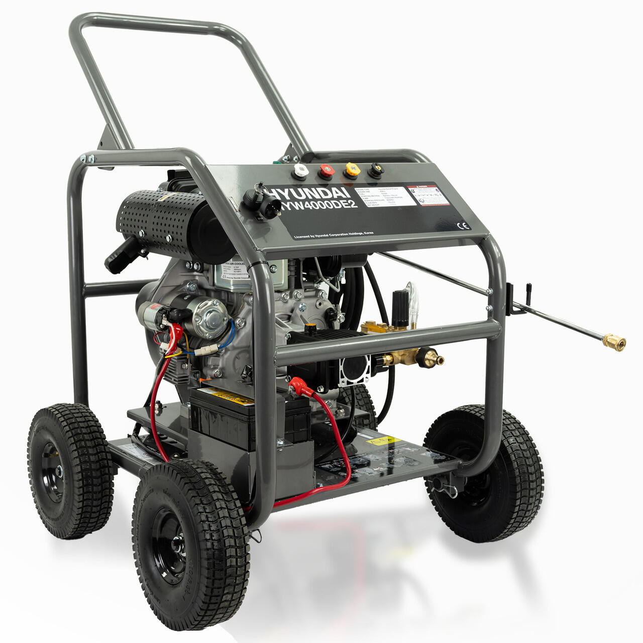 Hyundai 4000psi / 275 bar Diesel Pressure Washer, Annovi Reverberi Triplex Pump, 13L/min with 10m Hose | HYW4000DE2