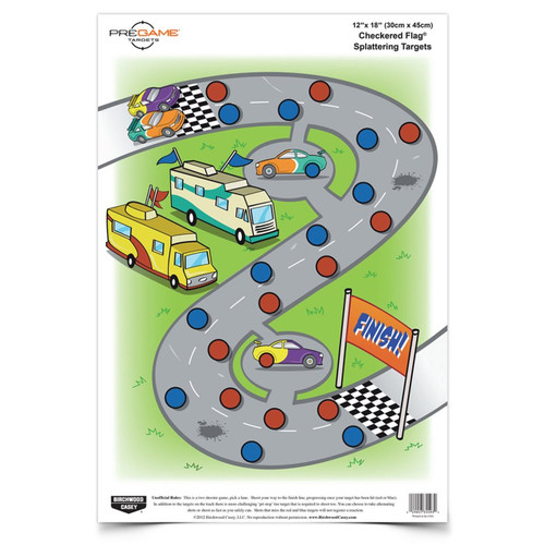 Birchwood Casey Pregame Targets, Checkered Flag, 12" x 18", 8 pk