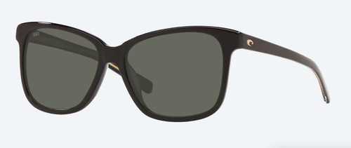 Costa Sunglasses, May, Shiny Black w/ Gray Mirror