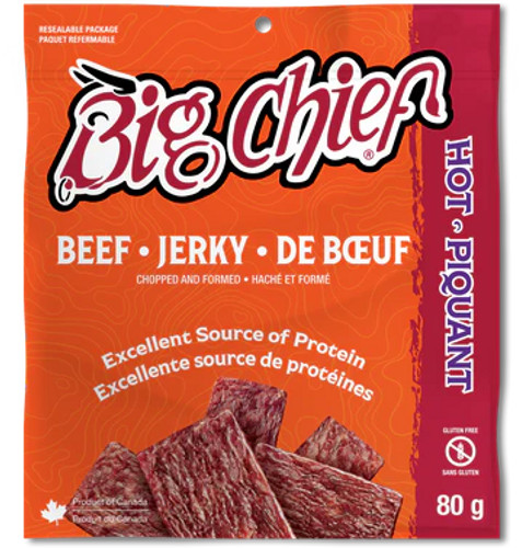 Big Chief Beef Jerky, 80 g, Hot