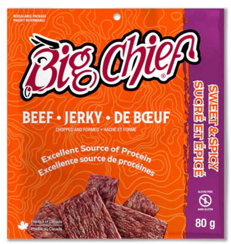 Big Chief Beef Jerky, 80 g, Sweet & Spicy