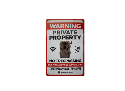 Stealth Cam Trail Cam Private Property/No Trespassing Sign