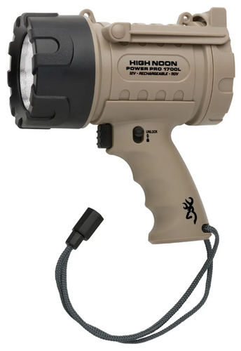 Browning High Noon Power Pro Spotlight, AC/DC/USB Rechargeable, 1700 Lumens, Tan