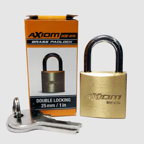 Axiom BX-25 Brass Pad Lock, 25 mm/1"