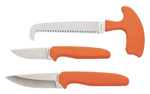 Browning Knife, Sharp Ridge 3 Pcs Fixed Combo w/ Sheath, Orange