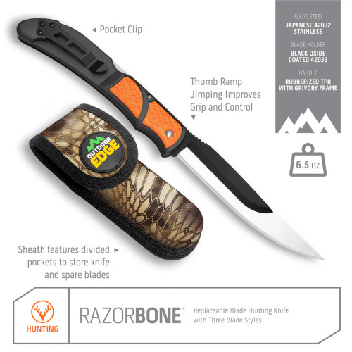 Outdoor Edge Razor-Bone, Orange(20975)