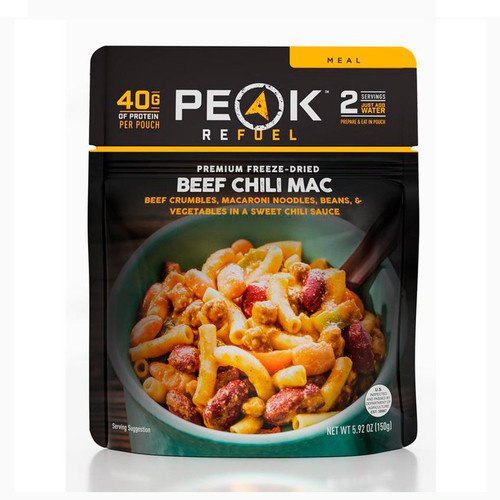 Peak Refuel Pouch, Premium Freeze-Dried, Beef Chili Mac  Peak Refuel Pouch, Premium Freeze-Dried, Beef Chili Mac