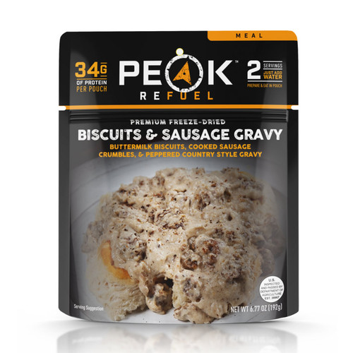 Peak Refuel Pouch, Premium Freeze-Dried, Biscuits & Sausage Gravy