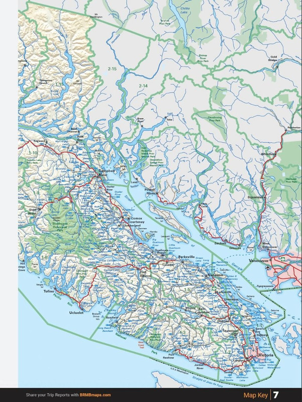 BRMB Fishing Mapbook, Vancouver Island BC, Region 1 - Westside Stores