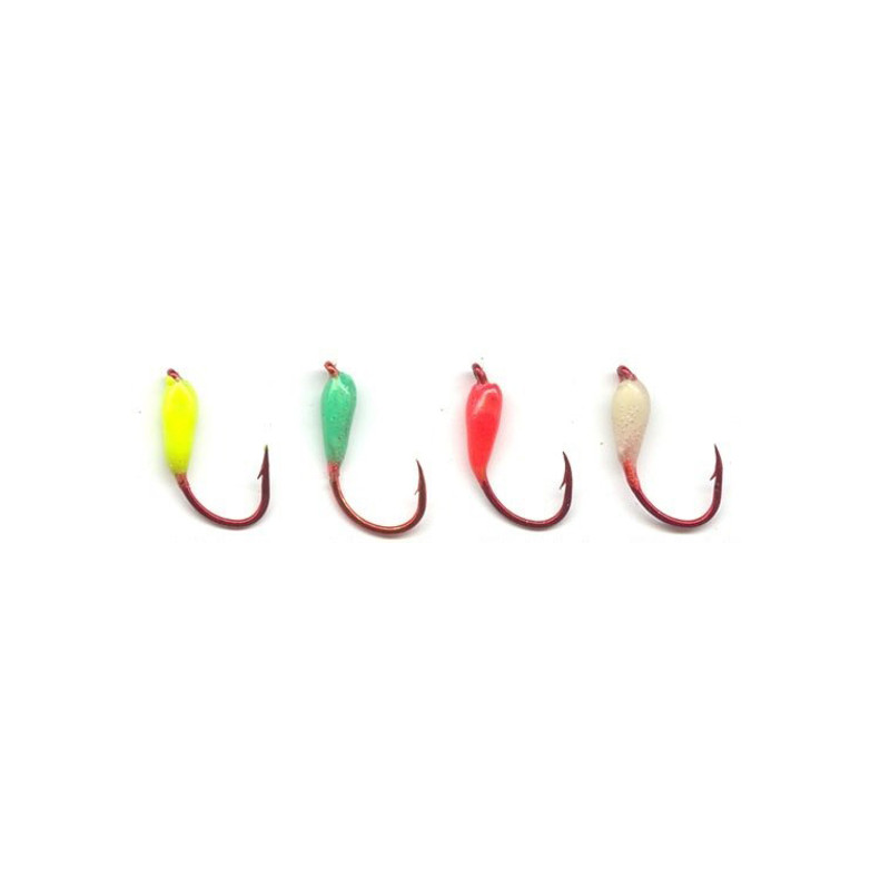 Mack's Snelled Red Super-Charged Glo Hooks, 2 pk, #4