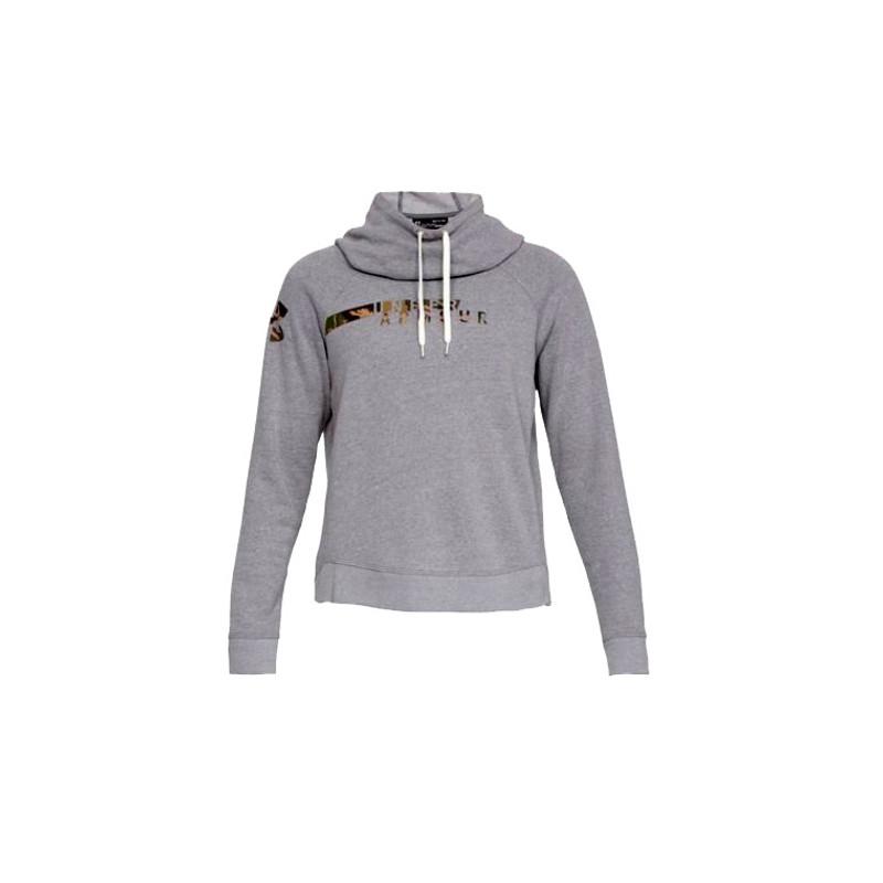 black under armour hoodie with camo logo