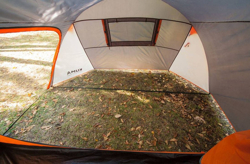 Kuma Bear Den 5 Tent, 19 Lbs, 5 Person, Grey/Orange