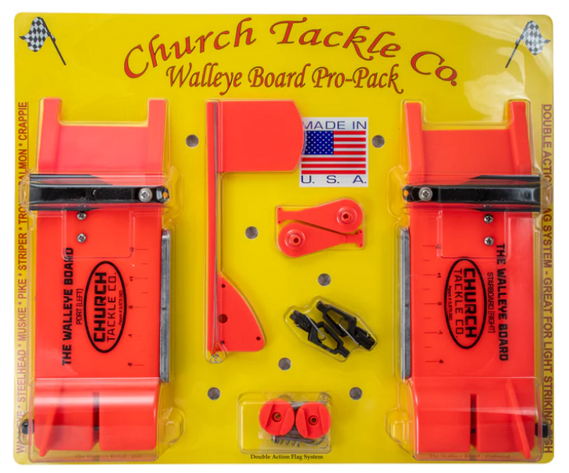 Church Tackle, Walleye Board Pro-Pack, 2 Planer Boards w/ Flags