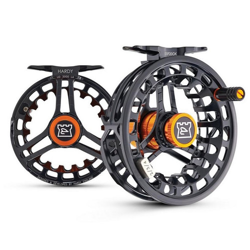 Hardy Ultradisc UDLA 6000 Fly Reel w/ Case, 5/6/7 wt, Black/Orange